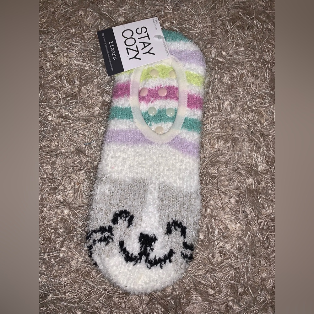 Striped Cozy Slipper Socks 2 pack NWT